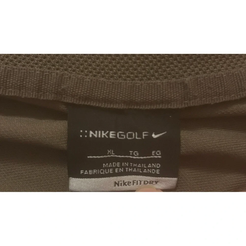 Vintage Nike Golf Shirt Fit Dry Size XL Olive Green Black Tipping